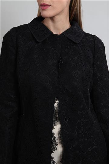 Casaco Dolce & Gabbana Overcoat de Renda Preto
