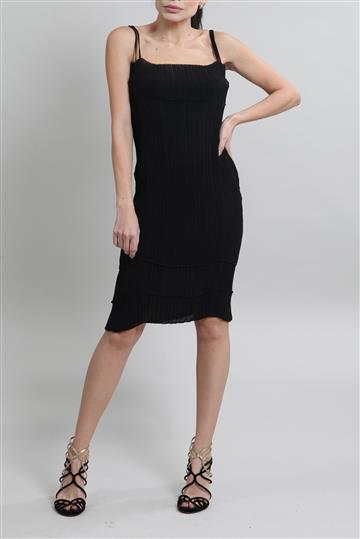 Vestido Yssei Miyake Plissado Preto