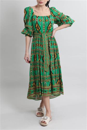 Vestido Alice + Olivia Algodão Étnico Verde