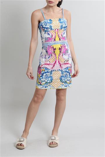 Vestido Roberto Cavalli Curto Colorido