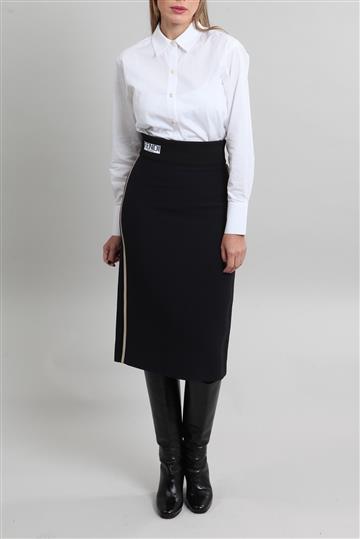 Saia Fendi Lápis Logo Preto