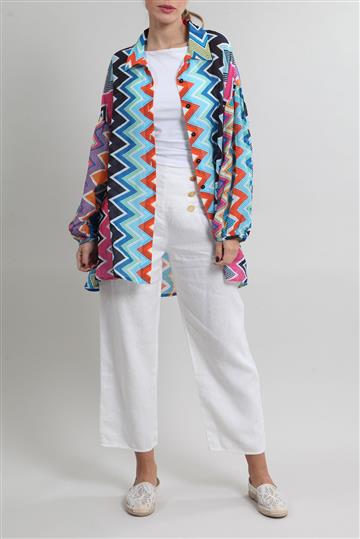 Camisa Missoni Oversized Algodão com Seda Colorida