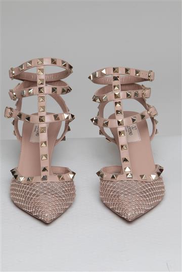 Sandália Valentino Rockstud Ankle Bege