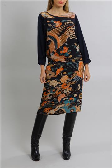 Vestido Dries Van Noten 100% Seda Estampado