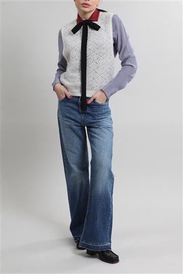 Colete Paula Raia Trico Lã de Alpaca Off-White