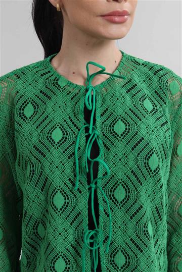 Blusa Paula Raia Renda de Algodão Verde