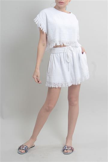 Conjunto Zimmermann Shorts e Blusa Atoalhado Branco