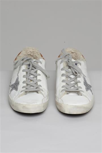 Tênis Golden Goose Super Star Forrado de Pele Branco