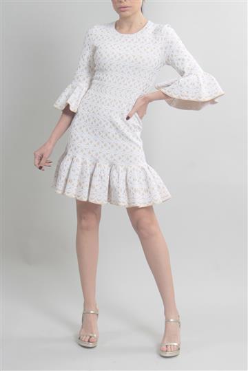 Vestido Alaia Bandagem Bicolor Bege