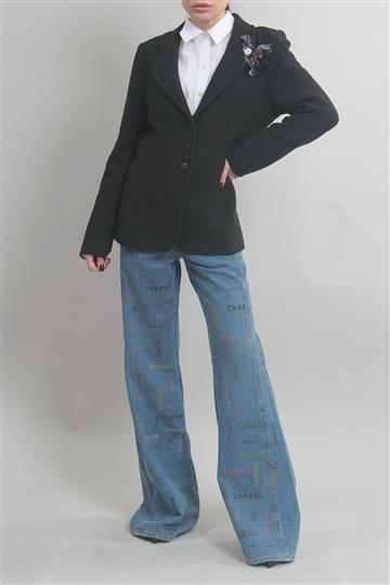 Blazer St John Bouclê Brochê Cinza