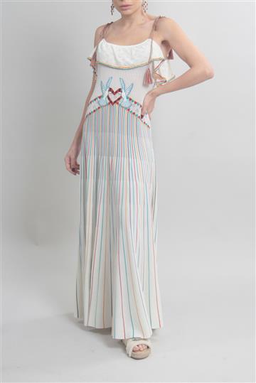 Vestido Red Valentino Tricô com Bordados Colorido