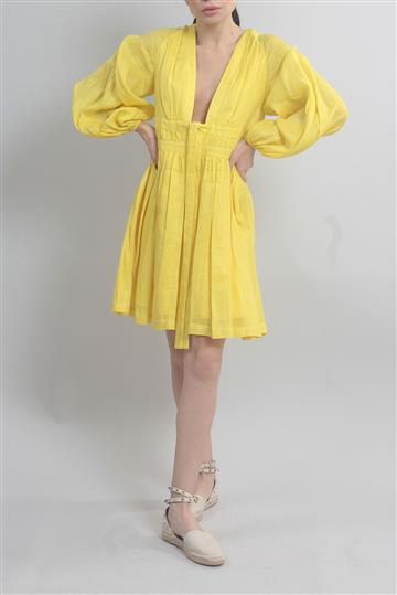 Vestido Zimmermann Linho Amarelo