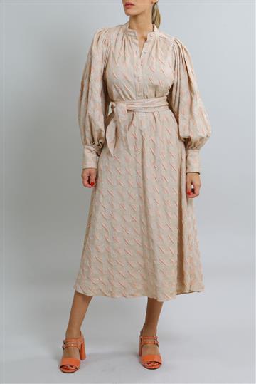 Vestido A. Niemeyer Longo Bordado AN PM Rosa