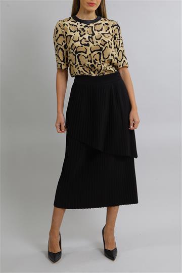 Saia A. Niemeyer Midi Plissada Preto