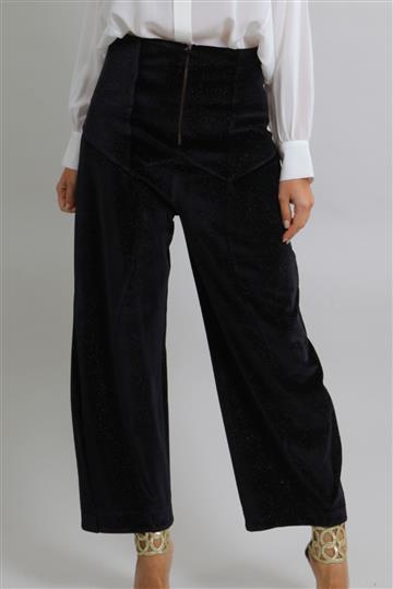 Calça A. Niemeyer Veludo com Brilhos AN PM Preto