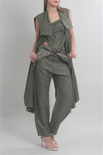 Conjunto De Goeye Acetinado Militar Verde