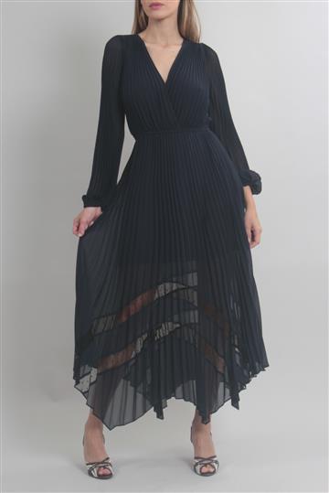 Vestido Achados da New Plissado Azul