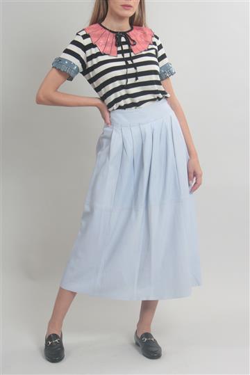 Saia Cris Barros Couro Azul