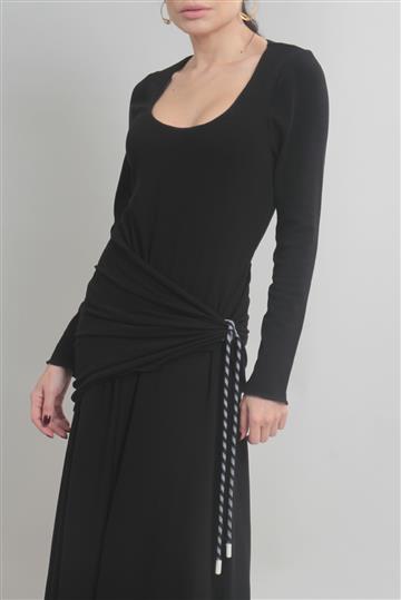 Vestido Cris Barros Malha com Recortes Preto