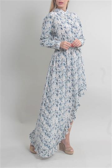 Vestido Vanda Jacintho 100% Seda Assimétrico Estampado