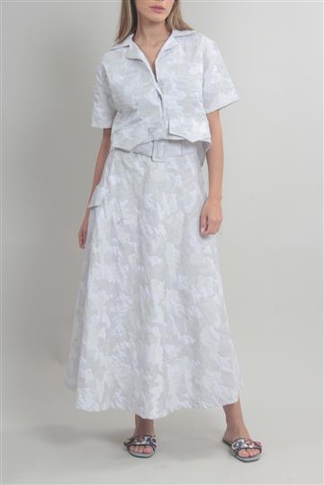 Conjunto Andrea Bogosian Saia e Camisa Camuflados Cinza