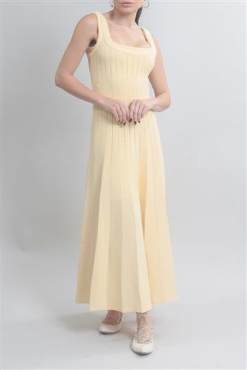 Vestido Lolitta Longo Tricô Creme