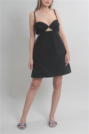 Vestido Adriana Degreas Balonê com Recortes Preto