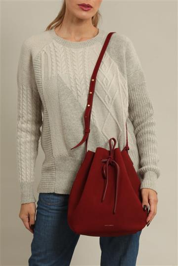Bolsa Mansur Gavriel Suede Bucket Bordô