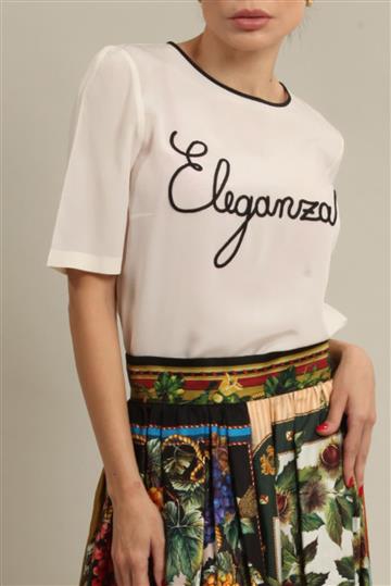 Blusa Dolce & Gabbana Seda Eleganza Off-White