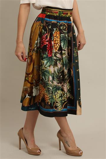 Saia Dolce & Gabbana Mix Estampas Colorida