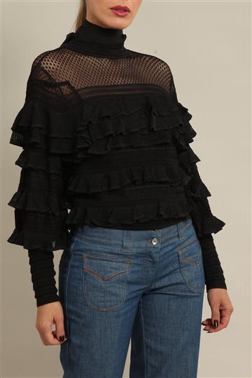 Blusa Zimmermann Babados Tricô Preta