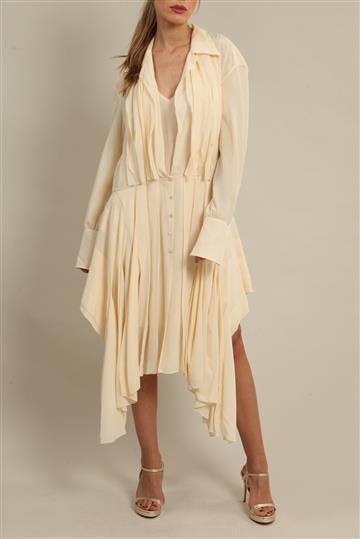 Vestido Chloé Longo de Seda Creme