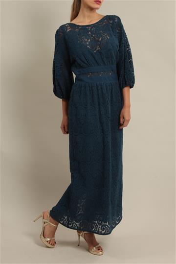 Vestido Cris Barros Londo de Renda Azul