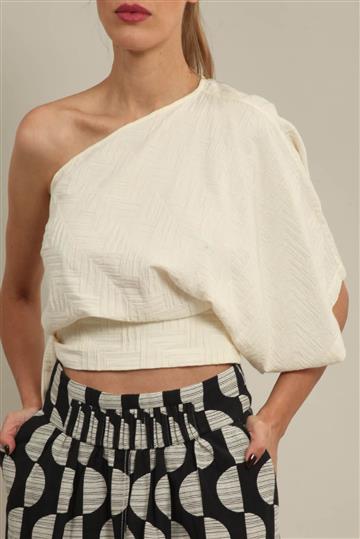 Blusa A. Niemeyer Um Ombro Só Off-White