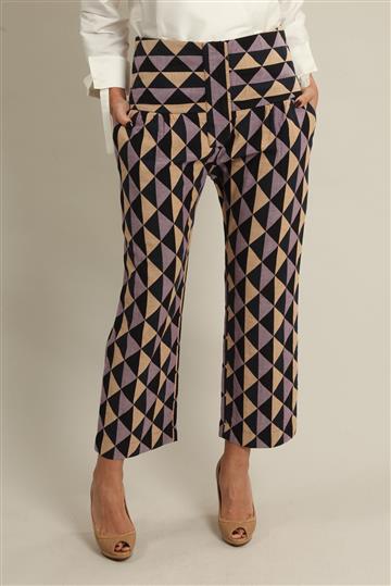 Calça A. Niemeyer Geométrica Azul