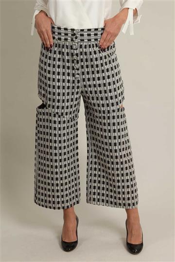 Calça A. Niemeyer Recortes Bicolor Preta