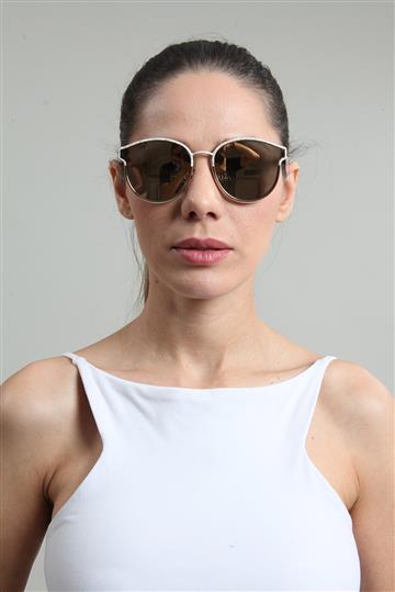 Óculos Christian Dior Espelhado Dourado Branco