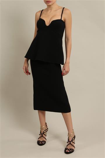 Vestido Cruise Pala Tricô Preto