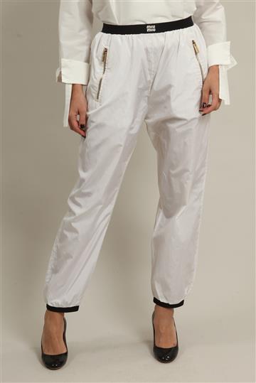 Calça Miu Miu Jogging Nylon Branca