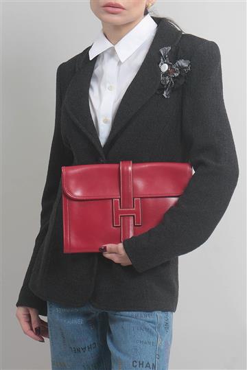 Bolsa Hermès Clutch Couro Vermelha