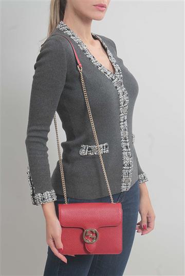 Bolsa Gucci Couro Interlocking Vermelha
