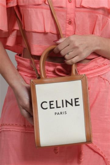 Bolsa Celine Mini Tote Canvas Bege