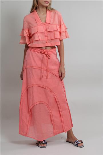 Conjunto De Goeye Saia e Blusa Laranja