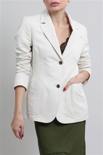 Blazer Loro Piana Sarja Texturizado Off-White