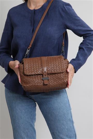 Bolsa Bottega Veneta Intrecciato de Ombro Marrom