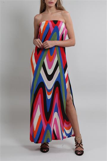 Vestido Emilio Pucci Seda Tomara que Caia Colorido