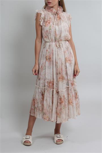 Vestido Zimmermann Seda Floral Rose