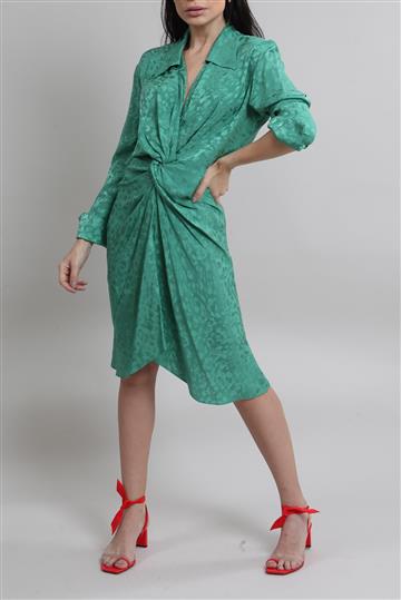Vestido Zadig & Voltaire Seda Drapeado Verde