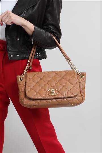 Bolsa Chanel Retro Chain Accordion Caramelo