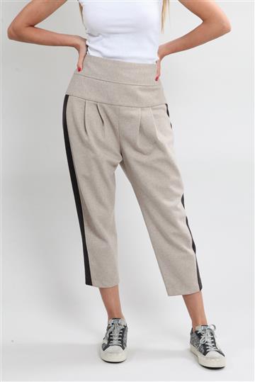 Calça A. Niemeyer Lã Bege Bicolor